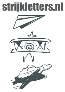Vel Strijkletters Vliegtuigjes Glitter Grey Glitter 459 - afb. 1