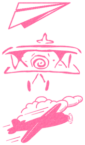 Vel Strijkletters Vliegtuigjes Glitter Neon Pink Glitter 448 - afb. 2