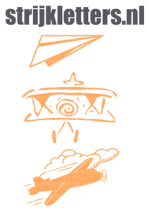 Vel Strijkletters Vliegtuigjes Glitter Neon Orange Glitter 449 - afb. 1