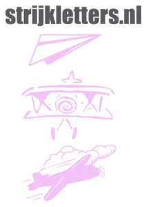 Vel Strijkletters Vliegtuigjes Glitter Neon Purple 480 - afb. 1