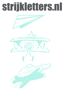 Vel Strijkletters Vliegtuigjes Glitter Neon Bleu Glitter 480 - afb. 1