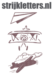 Vel Strijkletters Vliegtuigjes Glitter Rose Gold Glitter 486 - afb. 1