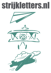 Vel Strijkletters Vliegtuigjes Glitter Jade Glitter 482 - afb. 1