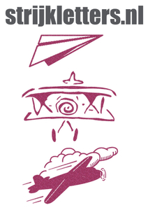 Vel Strijkletters Vliegtuigjes Glitter Pink Glitter 457 - afb. 1