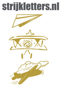 Vel Strijkletters Vliegtuigjes Glitter Light Gold Glitter 425 - afb. 1