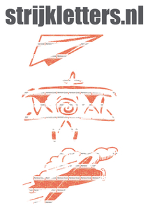 Vel Strijkletters Vliegtuigjes Glitter Rainbow Coral Glitter ST - afb. 1