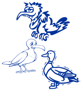 Vel Strijkletters Vogels Flock Kobalt Blauw - afb. 2