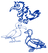 Vel Strijkletters Vogels Flock Kobalt Blauw - afb. 2