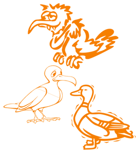 Vel Strijkletters Vogels Flock Neon Oranje - afb. 2