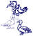 Vel Strijkletters Vogels Flock Royal Blauw - afb. 2