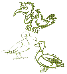 Vel Strijkletters Vogels Holografische Goud - afb. 2