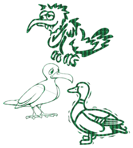 Vel Strijkletters Vogels Holografische Groen - afb. 2