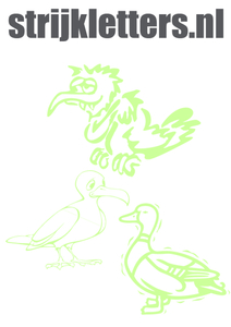 Vel Strijkletters Vogels Glow in the Dark - afb. 1