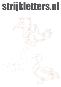 Vel Strijkletters Vogels Glitter White Glitter 444 - afb. 1