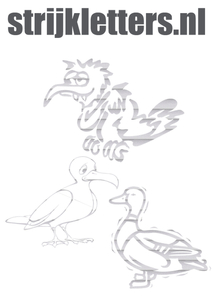 Vel Strijkletters Vogels Glitter Rainbow White 488 - afb. 1