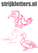 Vel Strijkletters Vogels Glitter Medium Pink - afb. 1