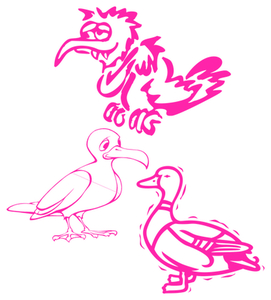 Vel Strijkletters Vogels Glow in the Dark Roze - afb. 2