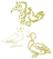 Vel Strijkletters Vogels Glitter Coronado Gold - afb. 2
