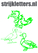 Vel Strijkletters Vogels Glow in the Dark Groen - afb. 1