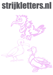 Vel Strijkletters Vogels Glitter Neon Purple 480 - afb. 1