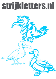 Vel Strijkletters Vogels Glow in the Dark Blauw - afb. 1