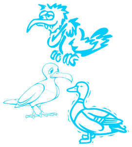 Vel Strijkletters Vogels Glow in the Dark Blauw - afb. 2