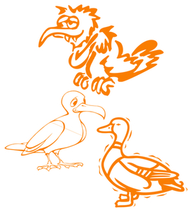 Vel Strijkletters Vogels Glow in the Dark Oranje - afb. 2