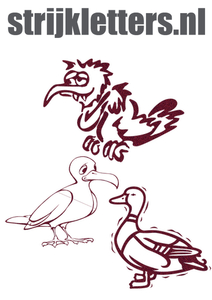 Vel Strijkletters Vogels Glitter Burgundy  Glitter 422 - afb. 1