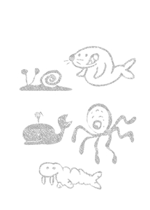 Vel Strijkletters Water Dieren Glitter Silver 450 - afb. 2