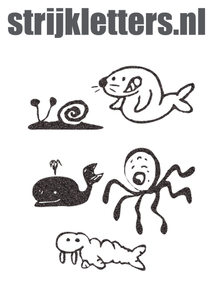 Vel Strijkletters Water Dieren Glitter Black Glitter 458 - afb. 1