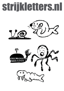 Vel Strijkletters Water Dieren Flex BORSTLOGO - afb. 1