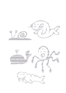 Vel Strijkletters Water Dieren Glitter Rainbow White 488 - afb. 2