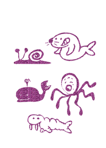 Vel Strijkletters Water Dieren Glitter Lavender 428 - afb. 2