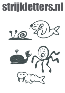 Vel Strijkletters Water Dieren Glitter Grey Glitter 459 - afb. 1