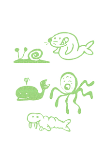 Vel Strijkletters Water Dieren Glitter Neon Green Glitter 447 - afb. 2