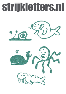 Vel Strijkletters Water Dieren Glitter Jade Glitter 482 - afb. 1