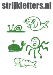 Vel Strijkletters Water Dieren Glitter Green Glitter 455 - afb. 1