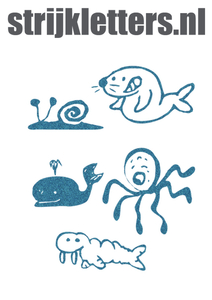 Vel Strijkletters Water Dieren Glitter Bleu Glitter 454 - afb. 1