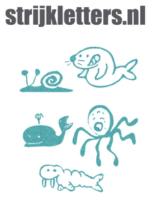 Vel Strijkletters Water Dieren Glitter Sky Bleu Glitter 445 - afb. 1