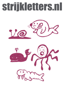 Vel Strijkletters Water Dieren Glitter Pink Glitter 457 - afb. 1