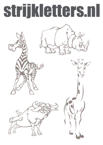 Vel Strijkletters Wilde Dieren Glitter Regenboog Multicolor 453 - afb. 1