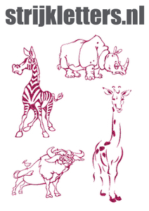 Vel Strijkletters Wilde Dieren Design Zebra Roze - afb. 1