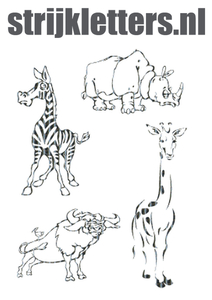 Vel Strijkletters Wilde Dieren Holografische Zwart - afb. 1