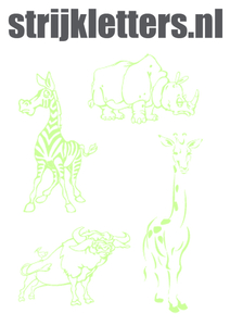 Vel Strijkletters Wilde Dieren Glow in the Dark - afb. 1