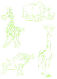 Vel Strijkletters Wilde Dieren Glow in the Dark - afb. 2