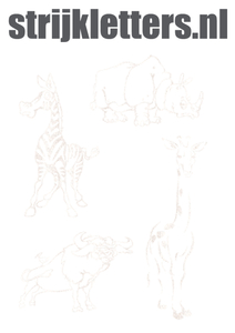 Vel Strijkletters Wilde Dieren Glitter Wit - afb. 1
