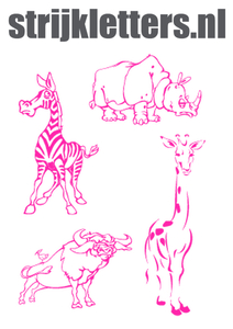 Vel Strijkletters Wilde Dieren Glow in the Dark Roze - afb. 1