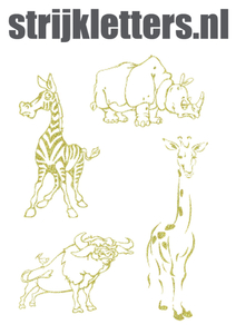 Vel Strijkletters Wilde Dieren Glitter Coronado Gold - afb. 1