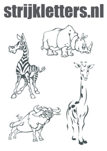 Vel Strijkletters Wilde Dieren Glitter Grey Glitter 459 - afb. 1