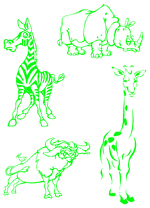 Vel Strijkletters Wilde Dieren Glow in the Dark Groen - afb. 2
